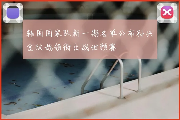 韩国国家队新一期名单公布孙兴慜金玟哉领衔出战世预赛